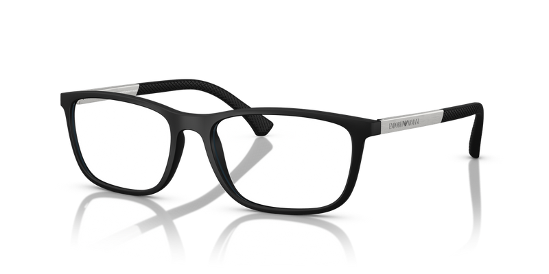 Emporio Armani EA3069 in Rubber Black / Demo Lens (5063) - Front View