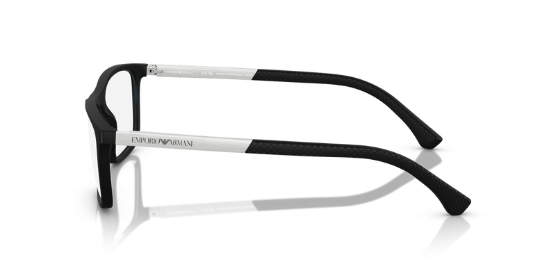 Emporio Armani EA3069 in Rubber Black / Demo Lens (5063) - Back View