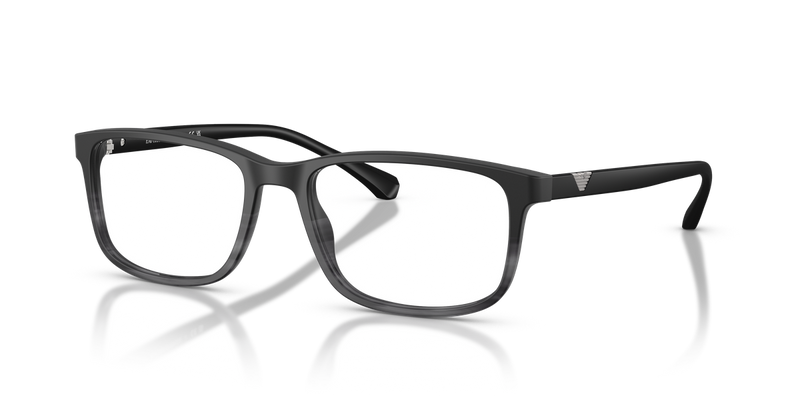 Emporio Armani EA3098 in Matte Black & Striped Grey / Demo Lens (5566) - Alternate View