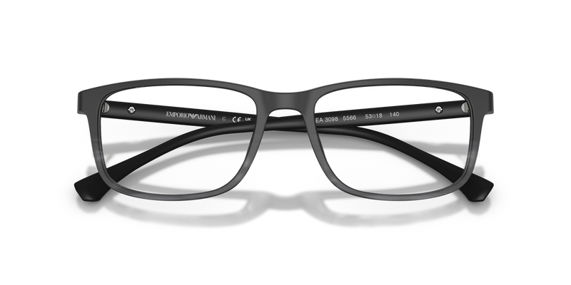 Emporio Armani EA3098 in Matte Black & Striped Grey / Demo Lens (5566) - Alternate View