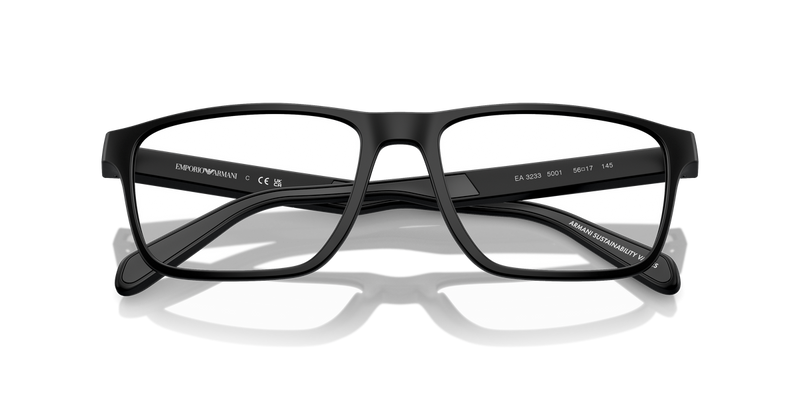 Emporio Armani EA3233 in Matte Black / Demo Lens (5001) - Side View