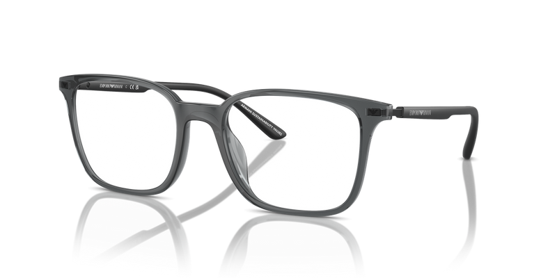 Emporio Armani EA3242U in Shiny Transparent Black / Demo Lens (6106) - Alternate View