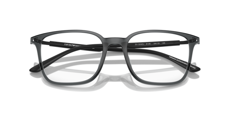 Emporio Armani EA3242U in Shiny Transparent Black / Demo Lens (6106) - Alternate View