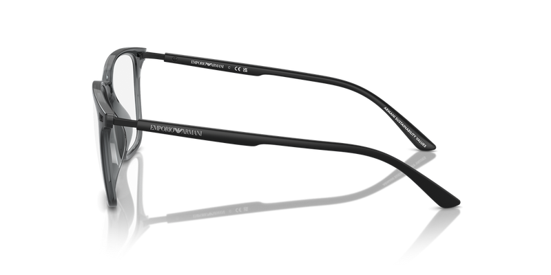 Emporio Armani EA3242U in Shiny Transparent Black / Demo Lens (6106) - Alternate View