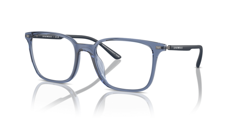 Emporio Armani EA3242U in Shiny Transparent Blue / Demo Lens (6108) - Alternate View