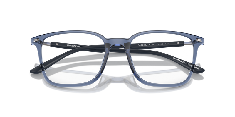 Emporio Armani EA3242U in Shiny Transparent Blue / Demo Lens (6108) - Alternate View