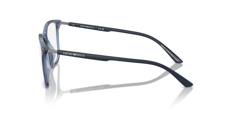 Emporio Armani EA3242U in Shiny Transparent Blue / Demo Lens (6108) - Alternate View