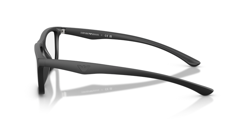 Emporio Armani EA3285U in Matte Black/Black Rubber - Back View