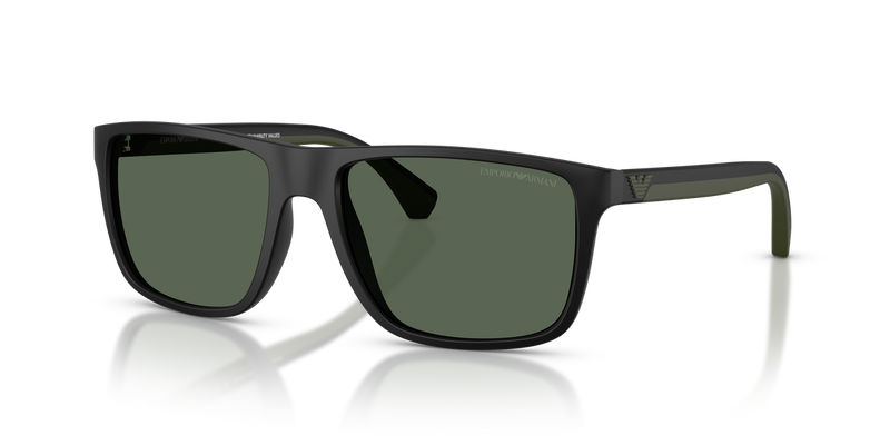 Emporio Armani EA4033 in Matte Black / Dark Green (500171) - Front View
