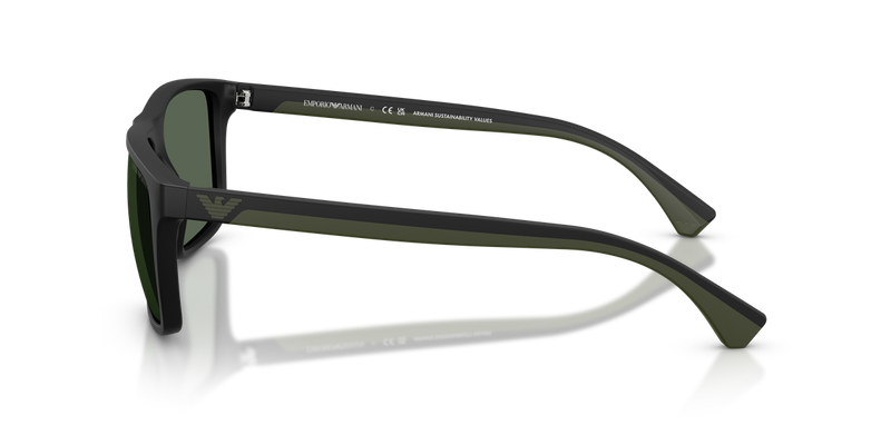 Emporio Armani EA4033 in Matte Black / Dark Green (500171) - Back View
