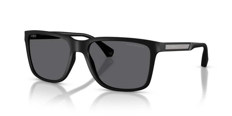 Emporio Armani EA4047 in Rubber Black / Grey Polarized (506381) - Front View