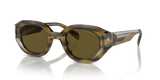 Shiny Striped Green / Dark Brown (614873)
