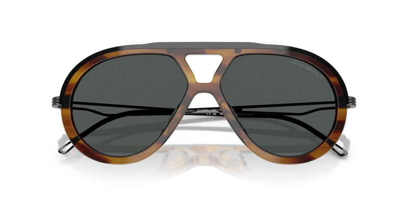 Emporio Armani EA4242U in Shiny Striped Brown - Side View