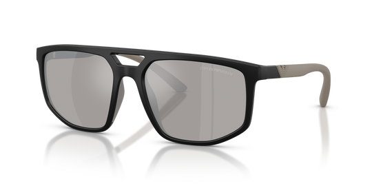 Emporio Armani EA4248U - Matte Black / Light Grey Mirror Silver (50016G)