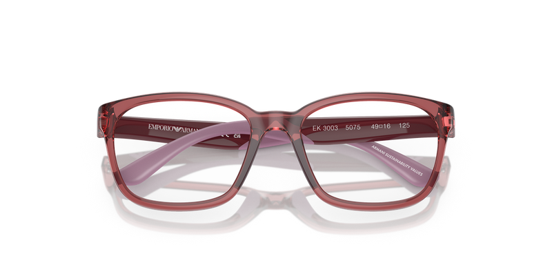 Emporio Armani Kids 0EK3003 in Shiny Transparent Red - Side View