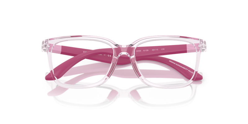 Emporio Armani Kids 0EK3006 in Shiny Transparent Pink - Side View