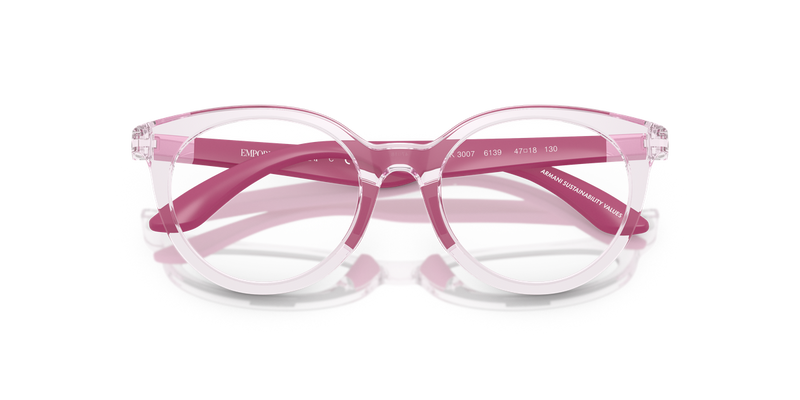 Emporio Armani Kids 0EK3007 in Shiny Transparent Pink - Alternate View