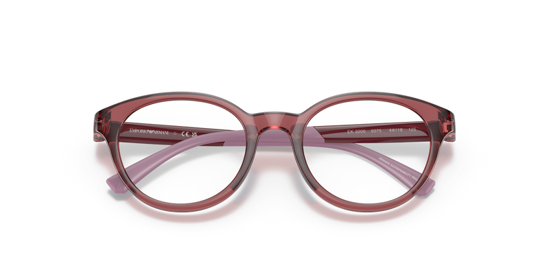 Emporio Armani Kids 0EK3205 in Shiny Transparent Red - Side View