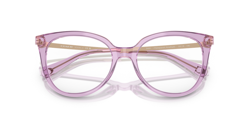 Coach HC6125 in Transparent Amethyst / Demo Lens (5400) - Side View