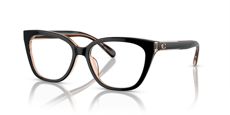 Coach HC6226U in Black/Transparent Blush / Demo Lens (5781) - Front View