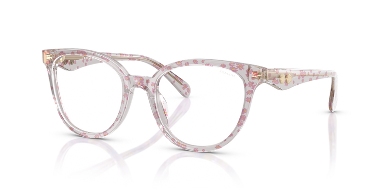 Coach HC6259U in Transparent Pink Floral Print - Front View