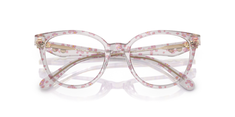 Coach HC6259U in Transparent Pink Floral Print - Side View