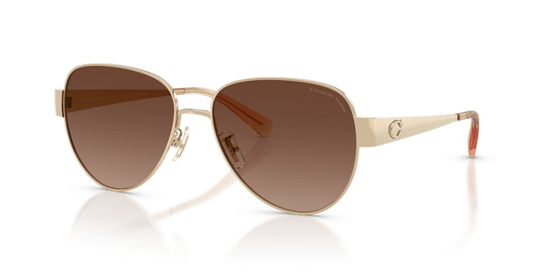 Coach CDP37 in Shiny Light Gold / Brown Gradient Polarized (900587) - Alternate View