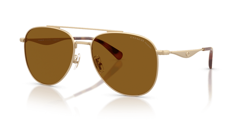 Coach CDP40 in Satin Light Gold / Brown Solid Polarized (900583) - Alternate View