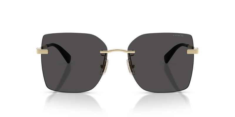 Coach CDP45 in Shiny Light Gold / Grey Solid (900587) - Temple Detail