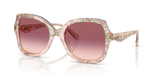 Transparent Floral Field / Purple Pink Gradient (58947W)