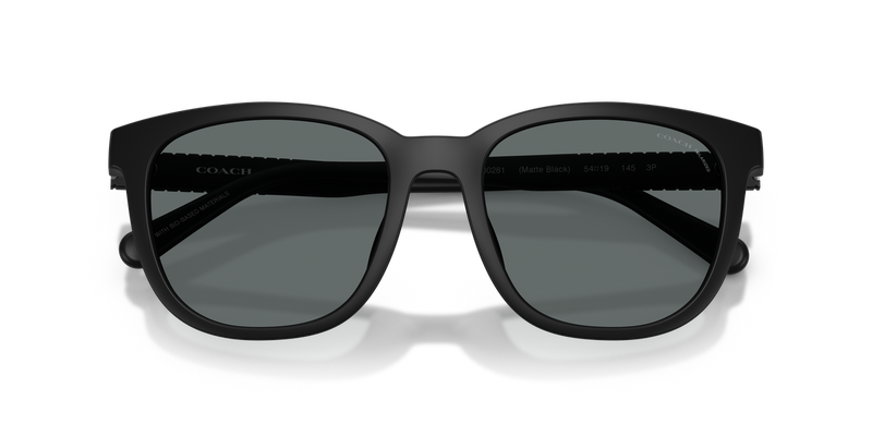 Coach CCA00 in Matte Black / Grey Solid Polarized (500281) - Side View