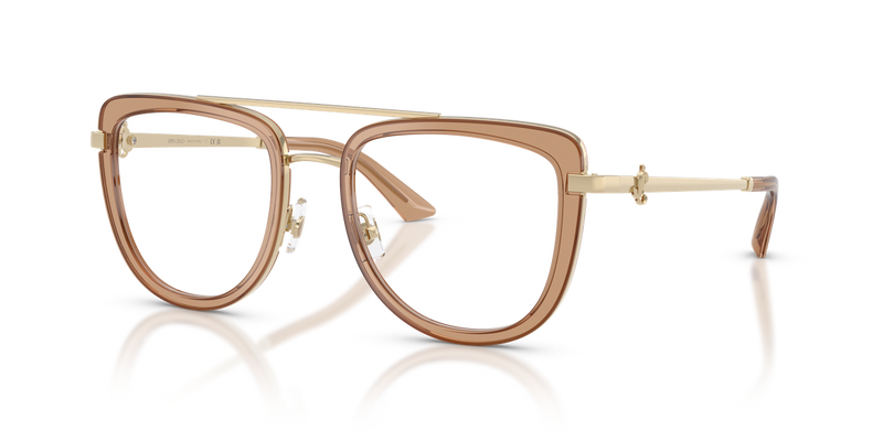 Jimmy Choo JC2024B in Pale Gold/Transparent Tan - Front View