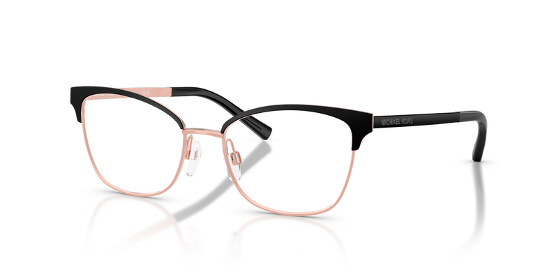 Michael Kors ADRIANNA IV in Matte Black/Rose Gold / Demo Lens (1113) - Front View