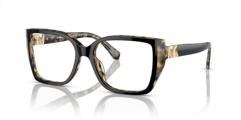 Michael Kors CASTELLO in Black/Amber Tortoise / Demo Lens (3950) - Front View
