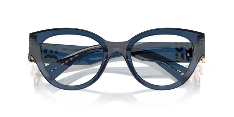 Miu Miu MU 01VV in Blue Transparent - Side View