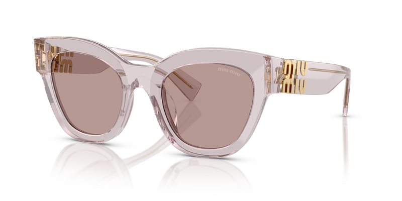 Miu Miu MU 01YSF in Mauve Transparent - Front View