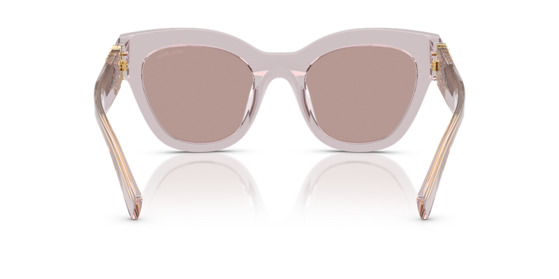 Miu Miu MU 01YSF in Mauve Transparent - Temple Detail