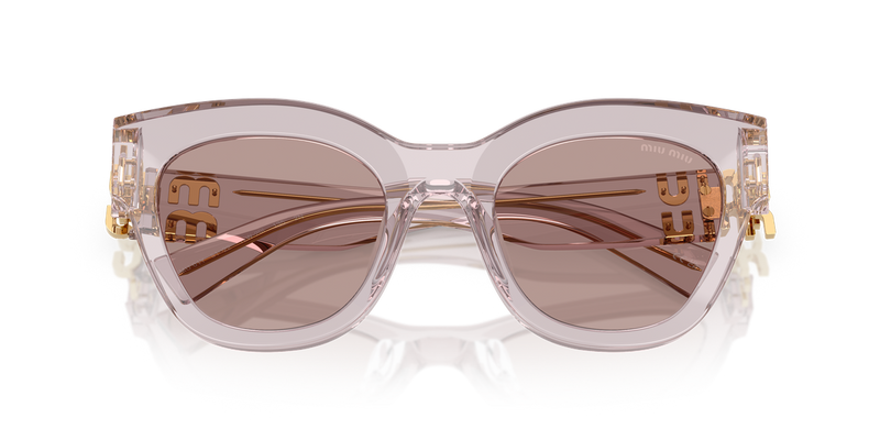 Miu Miu MU 01YS in Transparent Mauve - Side View