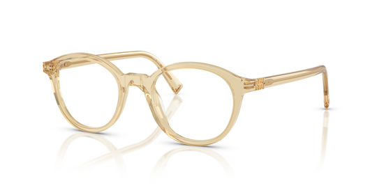 Miu Miu MU 02WV - Transparent Beige / Demo Lens (11T1O1)