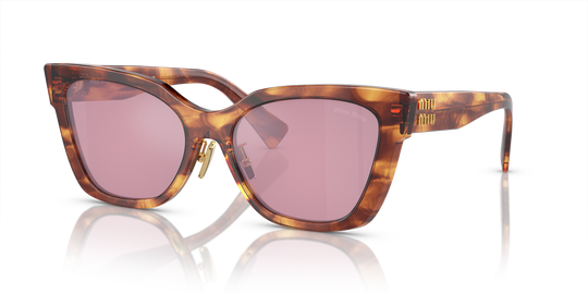 Miu Miu MU 02ZS - Striped Tobacco / Bordeaux (11Q50D)