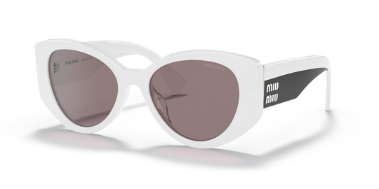 Miu Miu MU 03WS - White Opal / Purple Brown (05X05P)