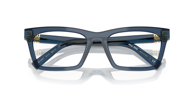 Miu Miu MU 04WVF in Blue Transparent - Side View