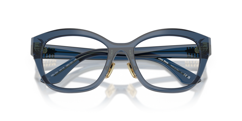 Miu Miu MU 05XVF in Blue Transparent - Side View