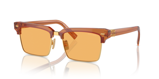Miu Miu MU 10ZS - Caramel Transparent / Yellow (15T0B7)