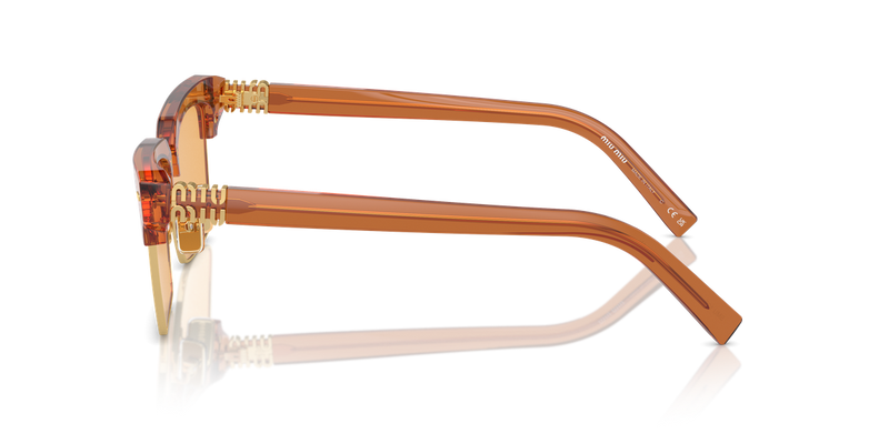 Miu Miu MU 10ZS in Caramel Transparent - Back View