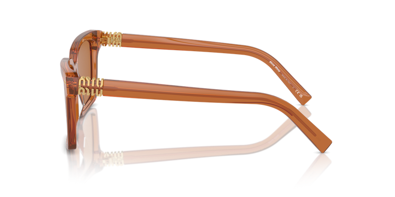 Miu Miu MU 13ZS in Caramel Transparent - Back View