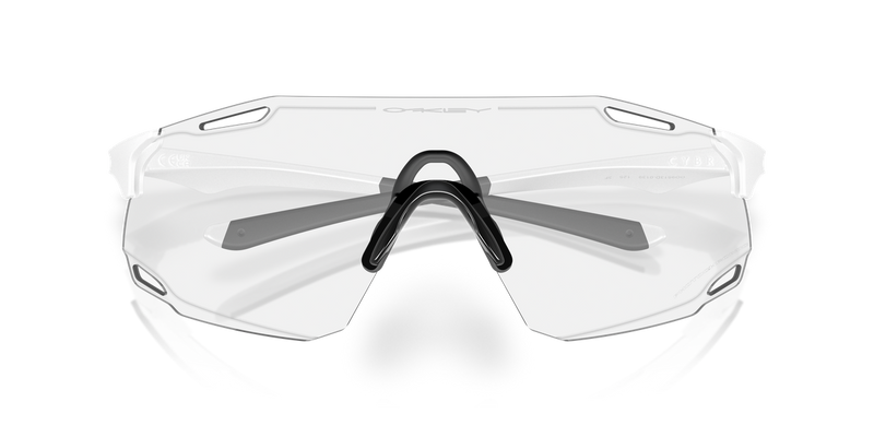 Oakley CYBR DYNO in Matte White / Clear to Black Iridium Photochromic (951301) - Side View
