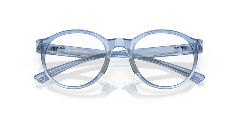 Oakley SPINDRIFT RX in Transparent Blue / Demo Lens (817607) - Alternate View