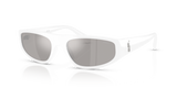 Shiny White / Light Grey Mirror Silver (58596G)