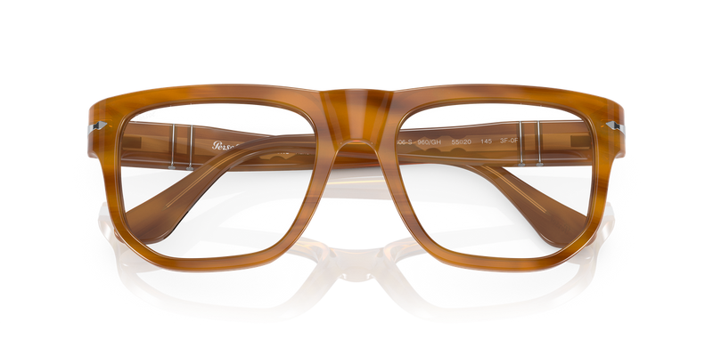 Persol PO3306S in Striped Brown / Transitions Signature Gen8 - Grey (960/GH) - Alternate View